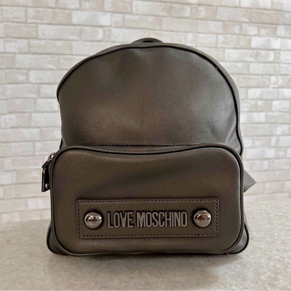 Love Moschino- Mini Backback | Gray W/ Gunmetal Hardware | Dustbag, Paperwork main image 13